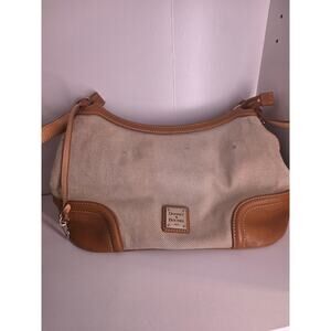 Dooney & Bourke canvas and leather hobo bag (Fair Condition)